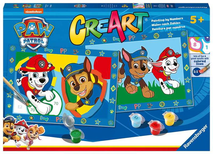 Ravensburger Juego CreArt Junior Paw Patrol - Kit de Pintura con 2 Tablas y 1 Pincel Ergonómico, Edad 5+ Ravensburger Juego CreArt Junior Paw Patrol - Kit de Pintura con 2 Tablas y 1 Pincel Ergonómico, Edad 5+