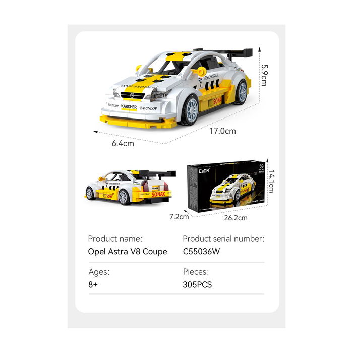 CADA Opel Astra V8 Coupe Modelo a Escala 1:24 285 Piezas C55036W