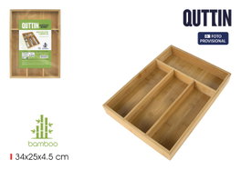 Inde Organizador de Cubiertos de Bambú 34,3 cm x 25,4 cm x 4,6 cm (12 Unidades)