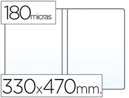Q-connect Funda portadocumentos folio doble 180 micras transparente 330x470mm