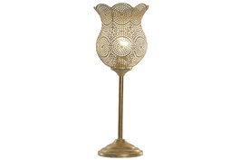 DKD Home Decor Lámpara Sobremesa Árabe Dorada Metal 21 x 50 x 21 cm (2 Unidades)
