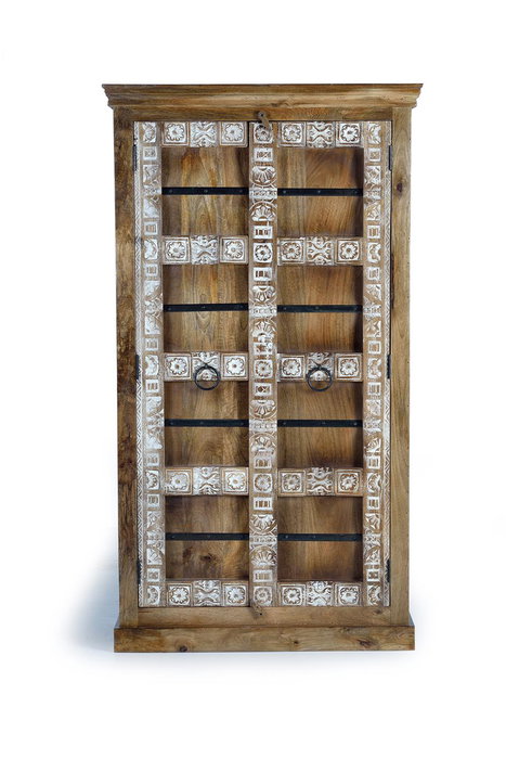 Giner y Colomer Armario de Madera de Mango 180 x 100 x 45 cm con Detalles Esculpidos a Mano