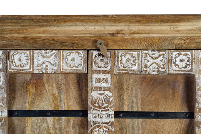 Giner y Colomer Armario de Madera de Mango 180 x 100 x 45 cm con Detalles Esculpidos a Mano