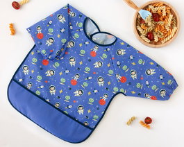 KioKids Babero Impermeable con Mangas Azul para +4 Meses Vuelta al Cole