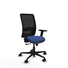 PIQUERAS Y CRESPO Silla de oficina Zulema con mecanismo Sincro, Azul marino y Negro