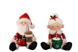 DKD Home Decor Figura de Poliéster Roja Set de 2 Surtido