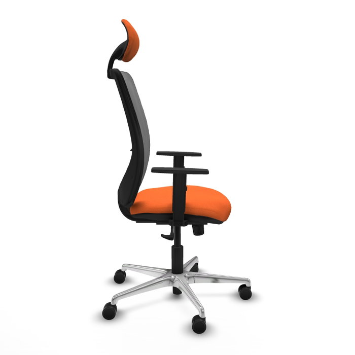 PIQUERAS Y CRESPO Silla de oficina Zulema con mecanismo Sincro, Tela Naranja y Malla Gris PIQUERAS Y CRESPO Silla de oficina Zulema con mecanismo Sincro, Tela Naranja y Malla Gris