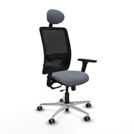 PIQUERAS Y CRESPO Silla de oficina Zulema con mecanismo Sincro/Traslack, Gris y Negro