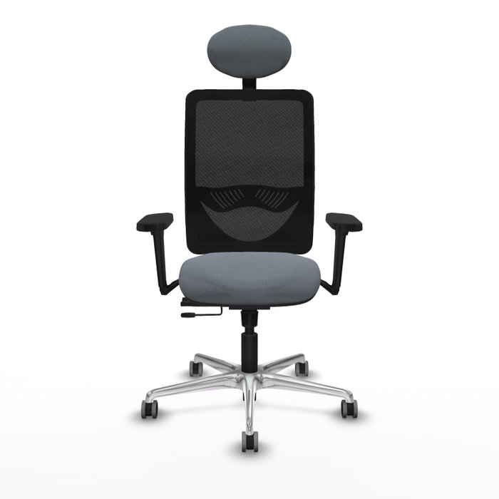 PIQUERAS Y CRESPO Silla de oficina Zulema con mecanismo Sincro/Traslack, Gris y Negro