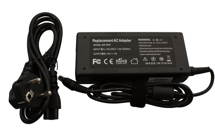CoreParts Adaptador de Corriente 90W 15V 6A para Portátil Toshiba, con Cable de Alimentación EU, 6.3*3.0 mm CoreParts Adaptador de Corriente 90W 15V 6A para Portátil Toshiba, con Cable de Alimentación EU, 6.3*3.0 mm