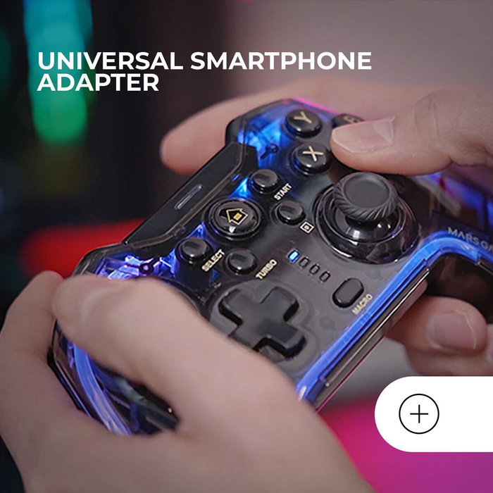 Mars Gaming MGP-BT2 Gamepad Bluetooth con Iluminación RGB y Soporte para Smartphone