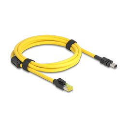 DeLOCK 81251 Cable de red Cat6 con conector RJ-45 y bloque de terminales de 8 pines, 2 m, Amarillo/Negro