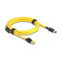 DeLOCK 81251 Cable de red Cat6 con conector RJ-45 y bloque de terminales de 8 pines, 2 m, Amarillo/Negro