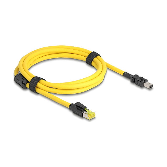 DeLOCK Cable de red Cat6 Mini I/O 8 pin D-Form a RJ45 de 2 m amarillo/negro DeLOCK Cable de red Cat6 Mini I/O 8 pin D-Form a RJ45 de 2 m amarillo/negro