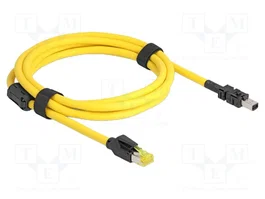 DeLOCK Cable de red Cat6 Mini I/O 8 pin D-Form a RJ45 de 2 m amarillo/negro