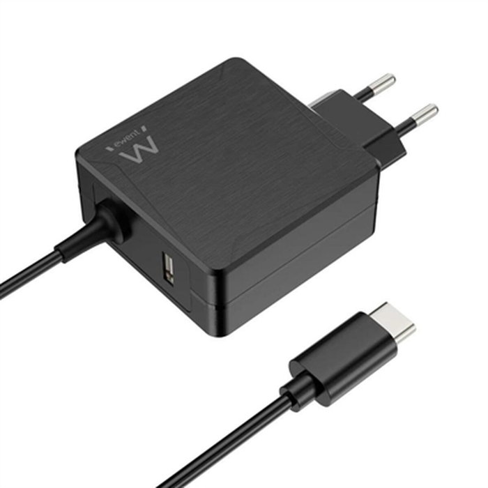 EWENT Cargador de pared EW3978 65W con USB-C PD y USB-A Negro EWENT Cargador de pared EW3978 65W con USB-C PD y USB-A Negro