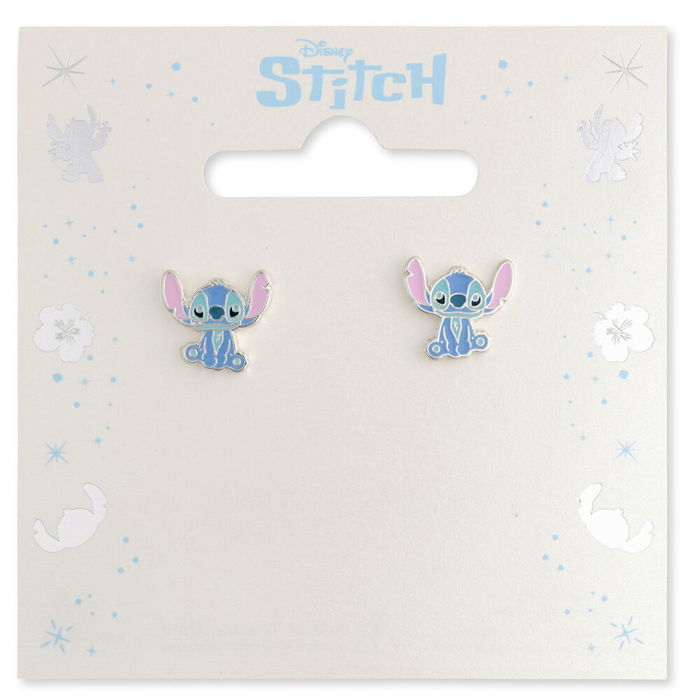 Disney Pendientes Stitch de Esmalte Plateado con Personaje Colorido