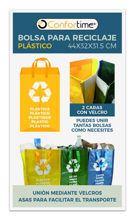 Confortime Bolsa Rafia Reciclaje Plastico 44 cm x 32 cm x 0.5 cm (24 Unidades) Confortime Bolsa Rafia Reciclaje Plastico 44 cm x 32 cm x 0.5 cm (24 Unidades)