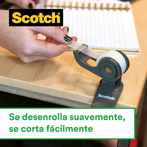 Scotch Cinta Invisible Magic 8-1975D, Rollo 19mm x 7.5m con Dispensador, Acabado Mate Transparente, Adhesivo Fuerte y Permanente para Oficina y Hogar 7100086322