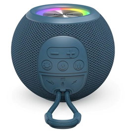 Hama Altavoz Ball Shape Mono Azul, 5W, Iluminación LED, 10h Batería, Bluetooth 5.3, USB-C
