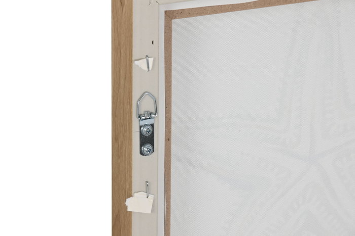 DKD Home Decor Cuadro Mediterraneo Azul Blanco Lienzo PS 30 x 30 x 3.5 cm (4 Unidades)