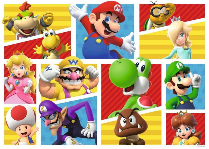Super Mario Puzzle Giant Floor Amigos y Enemigos de Mario (125 Piezas)