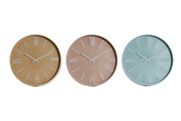 DKD Home Decor Reloj de Pared PVC Mate Surtido de 3 Unidades