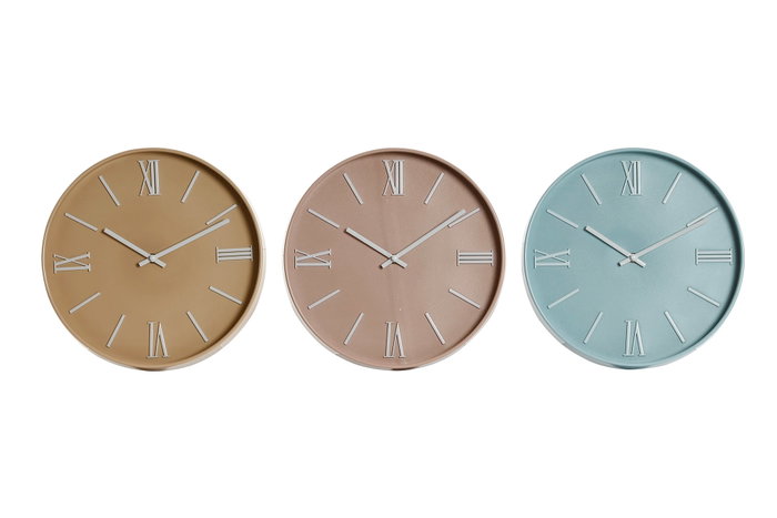 DKD Home Decor Reloj de Pared PVC Mate Surtido de 3 Unidades DKD Home Decor Reloj de Pared PVC Mate Surtido de 3 Unidades
