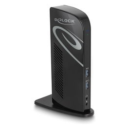 DeLOCK Docking Station USB-C con 6 Puertos USB 3.2, 2 DisplayPort 4K 60Hz, Ethernet LAN Gigabit, Audio 3.5mm y Carga, Negro, para Windows 10/11 y macOS