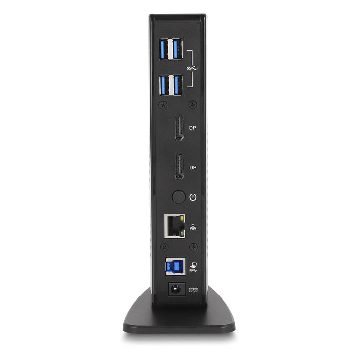 DeLOCK Docking Station USB-C con 6 Puertos USB 3.2, 2 DisplayPort 4K 60Hz, Ethernet LAN Gigabit, Audio 3.5mm y Carga, Negro, para Windows 10/11 y macOS