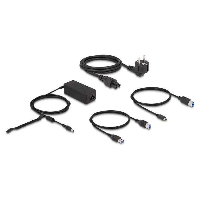 DeLOCK Docking Station USB-C con 6 Puertos USB 3.2, 2 DisplayPort 4K 60Hz, Ethernet LAN Gigabit, Audio 3.5mm y Carga, Negro, para Windows 10/11 y macOS