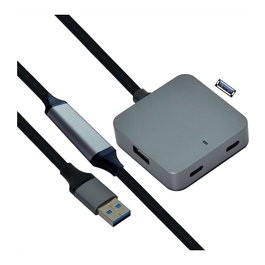 VALUE Hub USB 3.2 Gen 1 con 4 Puertos (2x USB-A + 2x USB-C) y Cable de 10 m, Negro