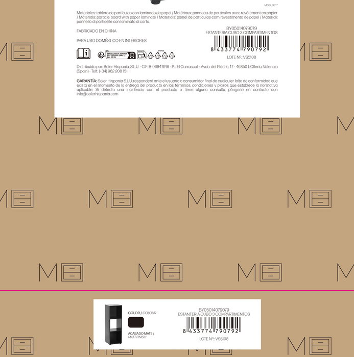 Inde Estantería Cubo 3 Compartimentos - Mueble Organizador 31 x 29.7 x 91.2 cm (2 Unidades) Inde Estantería Cubo 3 Compartimentos - Mueble Organizador 31 x 29.7 x 91.2 cm (2 Unidades)