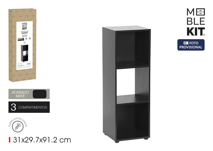 Inde Estantería Cubo 3 Compartimentos - Mueble Organizador 31 x 29.7 x 91.2 cm (2 Unidades) Inde Estantería Cubo 3 Compartimentos - Mueble Organizador 31 x 29.7 x 91.2 cm (2 Unidades)