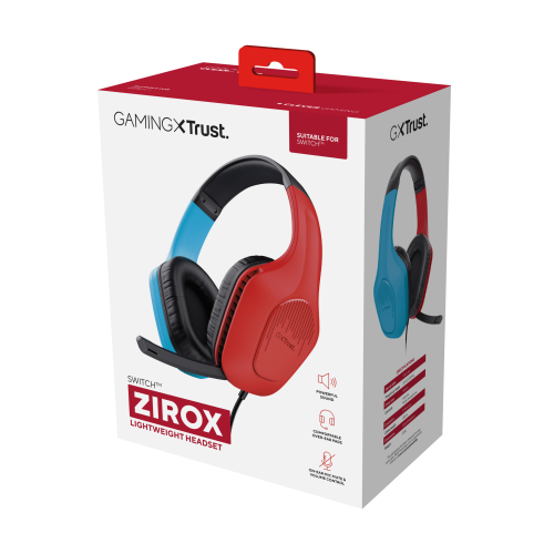Trust GXT 416S Zirox Auriculares Gaming con Micrófono, Azul y Rojo