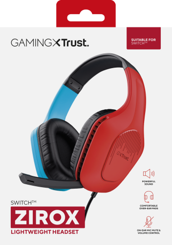 Trust GXT 416S Zirox Auriculares Gaming con Micrófono, Azul y Rojo