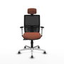 PIQUERAS Y CRESPO Silla de oficina Yunquera con mecanismo Sincro, Marrón y Negro