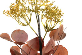 DKD Home Decor Rama Eucalipto Rosa Marron Poliester Pe 20 x 106 x 20 cm (12 Unidades)