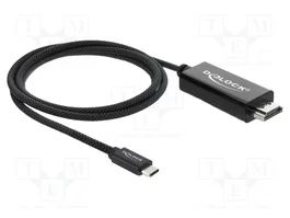 DeLOCK Cable de USB Tipo-C™ a HDMI 4K 60 Hz, 1 m (81703) de color negro
