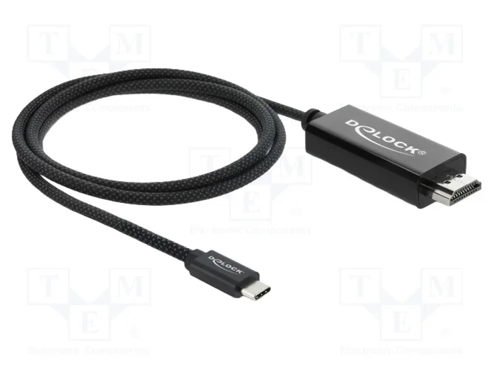 DeLOCK Cable de USB Tipo-C™ a HDMI 4K 60 Hz, 1 m (81703) de color negro DeLOCK Cable de USB Tipo-C™ a HDMI 4K 60 Hz, 1 m (81703) de color negro