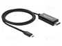 DeLOCK Cable de USB Tipo-C™ a HDMI 4K 60 Hz, 1 m (81703) de color negro