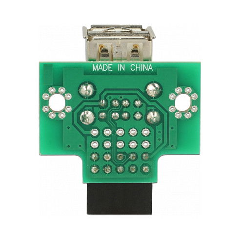 DeLOCK Adaptador USB Pfostenbuchse, 2 Puertos USB 2.0 Tipo A, para Montaje en Panel Frontal