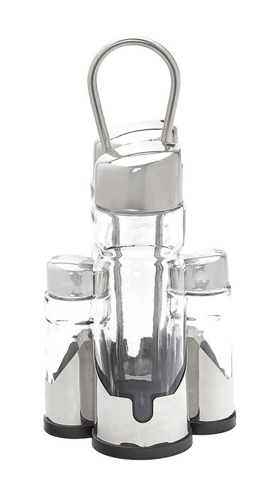 Anna Set Aceitera, Vinagrera y Saleros con Soporte Anna 10 cm (Ancho) x 21 cm (Alto) x 10 cm (Largo) (12 Unidades)