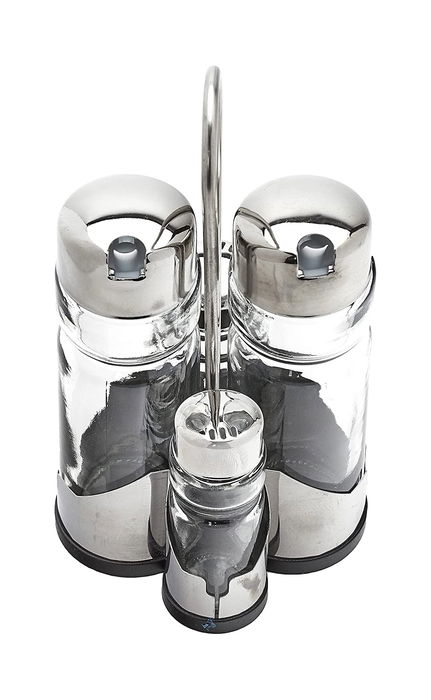 Anna Set Aceitera, Vinagrera y Saleros con Soporte Anna 10 cm (Ancho) x 21 cm (Alto) x 10 cm (Largo) (12 Unidades)