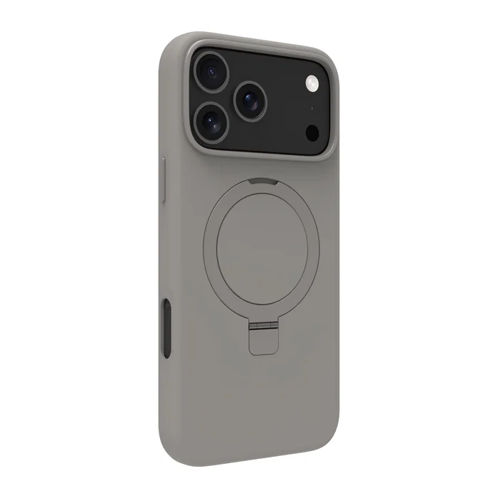 Dbramante1928 Roskilde MS Kick ICON - Funda con soporte para iPhone 17 Pro Max - Compatible con MagSafe - Protección contra caídas hasta 1.2 m - Color Gris