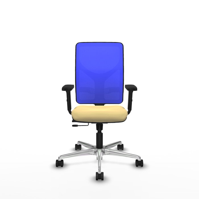PIQUERAS Y CRESPO Silla de oficina Motilla con mecanismo Sincro/Traslack, Azul y Crema