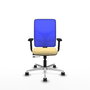 PIQUERAS Y CRESPO Silla de oficina Motilla con mecanismo Sincro/Traslack, Azul y Crema