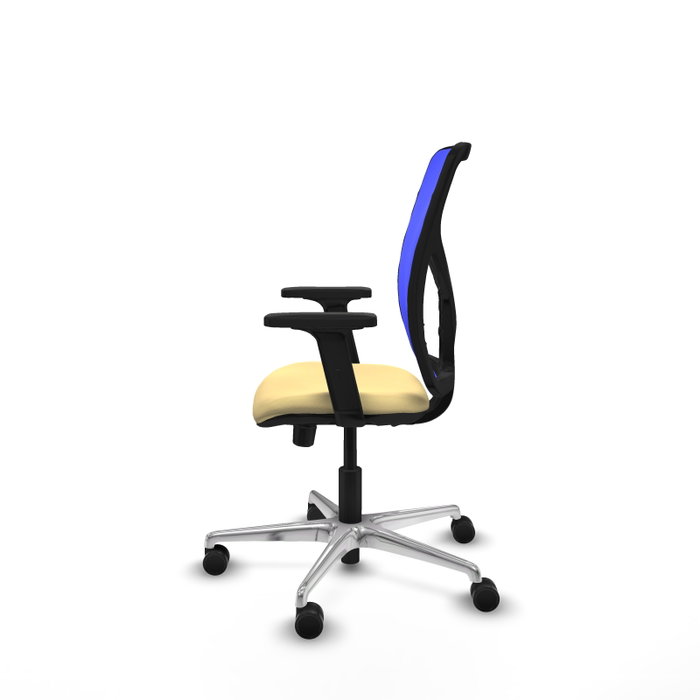 PIQUERAS Y CRESPO Silla de oficina Motilla con mecanismo Sincro/Traslack, Azul y Crema