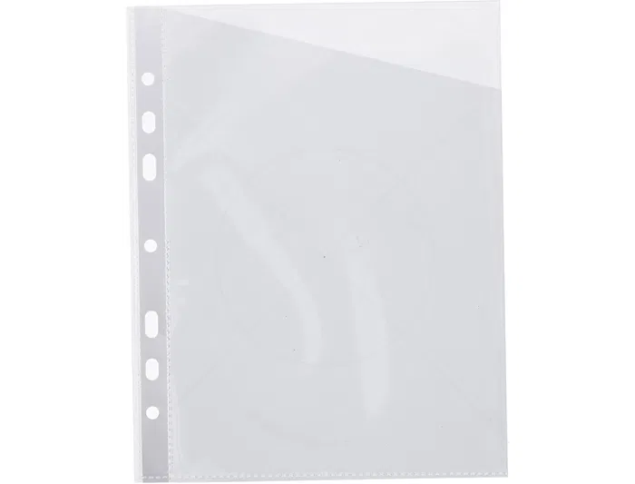 Q-connect Funda Cristal 290x195 mm Corte Oblicuo PVC 90 micras 4 Taladros Caja 100 Unidades