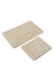 Mijölnir Juego de Alfombrillas de Baño Crema 100% Polipropileno Suave y Duradero Antideslizante 50x80 cm y 40x50 cm para Baño